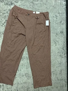 Pantalones A NEW DAY Rojo Marrón Cuadros A Cuadros Para Mujer Pierna Ancha Cremallera Talla 24 - Imagen 1 de 5