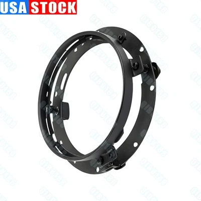 Black 7" inch LED Headlight Round Mounting Bracket Ring For Harley Motorcycle - Image 1 of 4