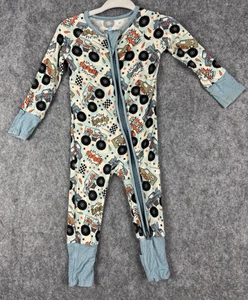 Baby Junge 3-6 Schlafanzug Bambus Crash Monster Trucks Viskose Little One umklappbar - Bild 1 von 11