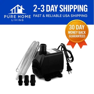 Ultra leise 800GPH Springbrunnenpumpe mit 4 Düsen und 6,5 Fuß Schlauch für Gärten - Bild 1 von 8
