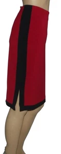 Worthington Skirt Womens Size 8 Red Black Colorblock Straight Knee Length lined - Picture 1 of 11