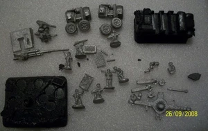 Flames Of War German 88 Crew ans Transport Metal Soldiers - Picture 1 of 7