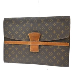 LOUIS VUITTON Clutch Hand Bag Monogram Leather Brown France 04KB067 - Picture 1 of 13