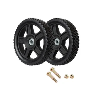 8 Inch Lawn Mower Wheels Wheel kits with Bolts & Nuts - Set of 2 Push Mower P... - Picture 1 of 6