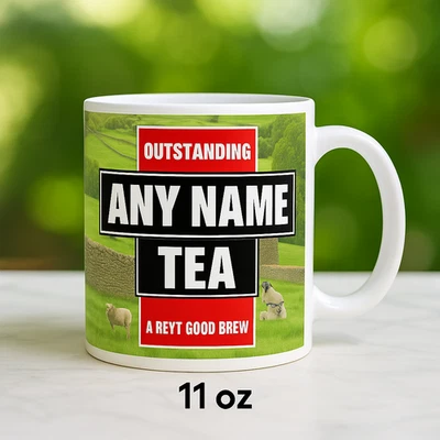 YORKSHIRE TEA Personalised Yorkshire Style Tea Mug Custom Name Funny Brew Cup Birthday Gift