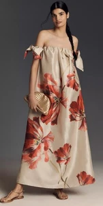 Anthropology Hutch Iris schulterfreies Maxikleid Größe Medium neu mit Etikett - Bild 1 von 9