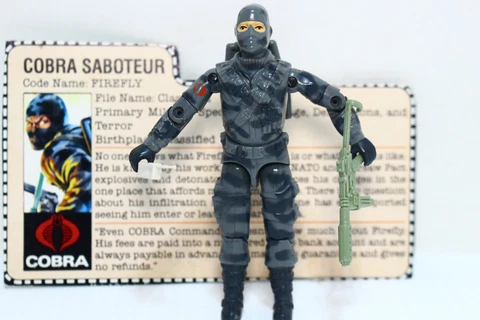 GI Joe FIREFLY Figure w/ Accessories and File Card Vintage 1984 Hasbro Cover