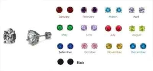 925 Solid Sterling Silver Any Birthstone RD6.0mm Screw BackBasket Stud Earrings - Picture 1 of 16
