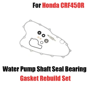 Water Pump Shaft Seal Bearing Gasket Rebuild Set For Honda CRF450R 2002-2008 - Picture 1 of 7