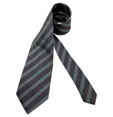 Corbata KENZO Borgoña/Gris Rayas Seda LUJO ITALIA Foto 1 de 4