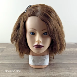 Vintage CLIC COSMETOLOGY Practice Mannequin Head - Hairdresser - Real human hair - Picture 1 of 9