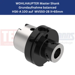 1 x WOHLHAUPTER Grundaufnahme HSK-A 100 auf MVS50-28 X=65 mm (Art.Nr.: 245014) - Picture 1 of 3