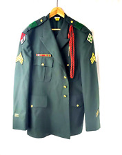 Men's Military Dress Green SGT Military Jacket w Patches Metals & Fourrager READ