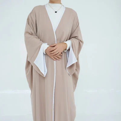 Cardigã aberto moda Dubai quimono muçulmano Eid Abaya feminino vestido maxi Kaftan - Imagem 1 de 4