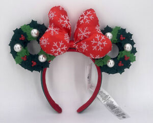 Ears Xmas Gift 2021 Minnie Christmas Holiday Wreath Bow Disney Parks Headband