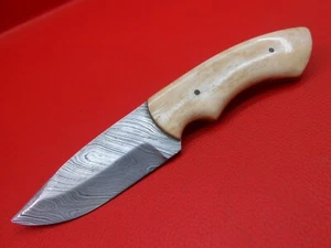 Twist Damascus Custom Handmade Hunting Knife Camel Bone Handle F237 - Picture 1 of 11