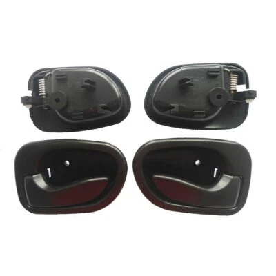 Fit 1995-1999 Hyundai Accent Inside Front Rear Left Right Black Door Handle 4Pcs - Image 1 of 4