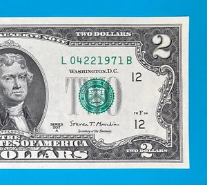 April 22, 1971 : L 04221971 B BIRTHDAY Note $2 Two Dollar Bill *UNC* - Picture 1 of 3