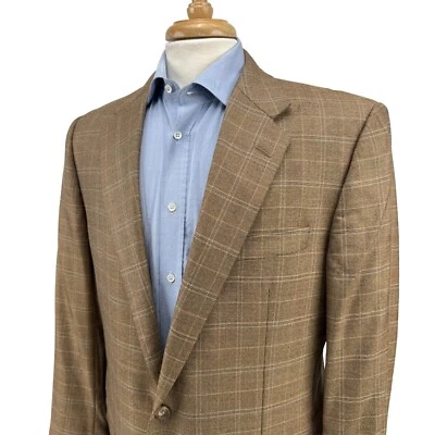 Blazer Chaqueta Deportiva Hickey Freeman Lana Seda "Madison" Marrón Cuadros 42L Foto 1 de 4