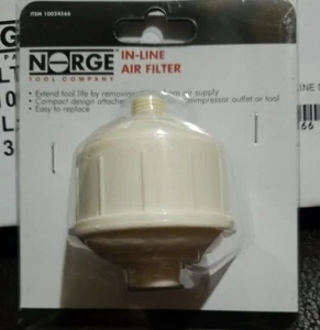NORGE TOOL CO IN-LINE AIR FILTER REMOVES DEBRIS FROM AIR OUTLET SUPPLY NEW lot 3 - Picture 1 of 4