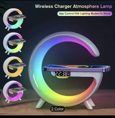 G Design Music Speaker Multicolored Atmosphere Light Wireless Charging Clock Ala - Bild 1 von 3