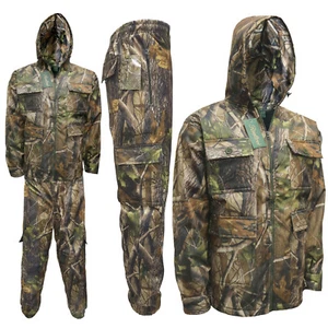 Men's Jungle Waterproof Suit Jacket Hunting Fishing Coat Hoodie Shooting Army - Picture 1 of 20