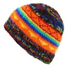 LoudElephant Wool Knit Beanie Hat Fleece LIned Striped