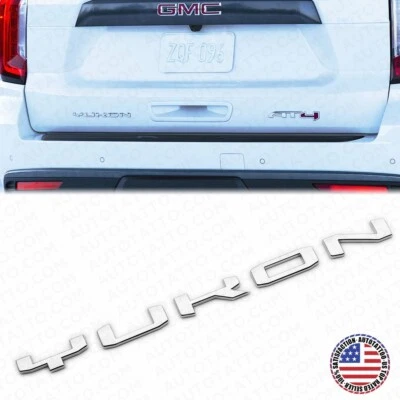 2021+ GMC Yukon Rear Liftgate Nameplate Logo Letter  Badge Emblem Chrome AT4 XL - Image 1 of 4