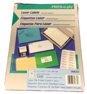 Pres-A- Ply Laser Labels 2/3" x 3 7/16", 1500 Ct Labels, 30635 Free Shipping - Picture 1 of 3