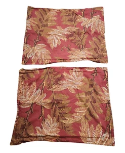 Tommy Bahama Pillow Sham Set of 2 Floral Trees 100% Cotton Rust - Picture 1 of 4