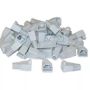 50 x Cavo Ethernet LAN Cat5e Cat6 GRIGIO senza strappi stivali antistrappo 6 mm - Foto 1 di 1