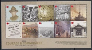 NEW ZEALAND 2016 COURAGE & COMMITMENT WWI SHEETLET (x10) MINT (ID:MM2728) - Picture 1 of 1