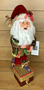 Nicholas Collection by Season's Design Elf Santa Green Red Stocking Holder 16" - Picture 1 of 8