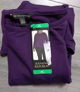 Banana Republic Long Sleeve T-Shirt Adult Womens X-Large Purple Boat Neck Top - Picture 1 of 6