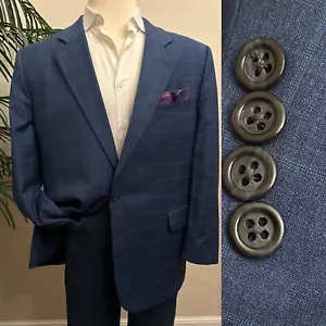 JACK VICTOR MENS BLAZER SIZE 46 BLUE WINDOWPANE SPORT COAT LORO PIANA JACKET - Picture 1 of 12