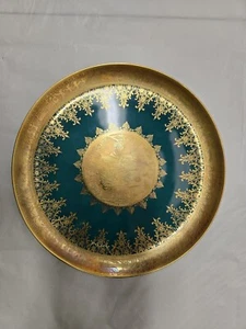 Seltenes Gold umwerfendes Paar Deko Teller TIRSCHENREUTH GERMANY - Bild 1 von 4