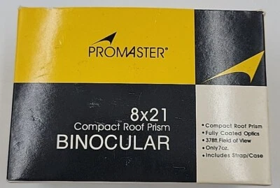 Promaster 8x21 Compact Roof Prism Binoculars With Case VG Condition  - Image 1 of 4