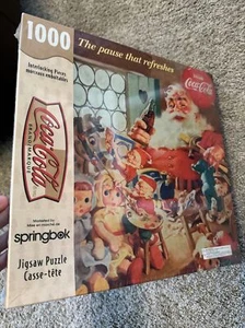 Coca-Cola Springbok Santa's Workshop 1500 Piece Puzzle 2004 Coke 28x36 Christmas - Picture 1 of 4