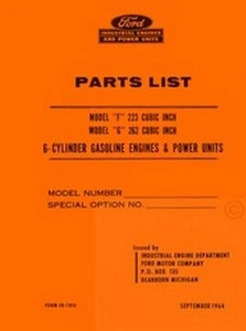 FORD F G 223 262 CI 6 Cylinder Gas Engine Parts Manual - Picture 1 of 1