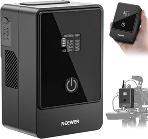 NEEWER Mini V Mount Battery with D Tap/USB C/USB A/BP/Dual DC Ports/OLED Screen - Picture 1 of 9