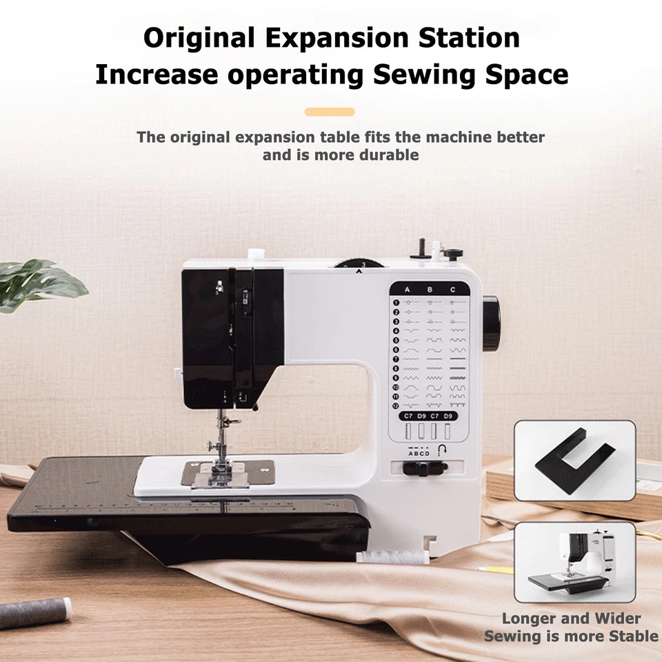 12 Stitches Mini Electric Sewing Machine with Light & Extension Table US Plug - Image 1 of 4