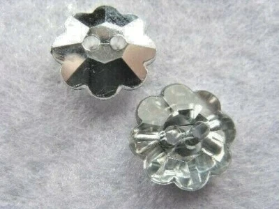 10 Schmuck Strass Knopf Knöpfe Blume Blüte ca.13mm Crystal Aufnähsteine - Bild 1 von 2