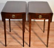 1940 pair J.B.Van Sciver CO. Regency style Mahogany inlaid Pembroke side tables