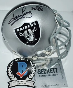 HOWIE LONG AUTOGRAPHED CUSTOM FACE MASK MINI HELMET OAKLAND RAIDERS HOF 2000 JSA - Picture 1 of 9