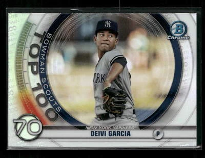 Deivi Garcia 2020 Bowman #BTP-70 Chrome Bowman Scouts Top 100 New York Yankees - Image 1 of 2