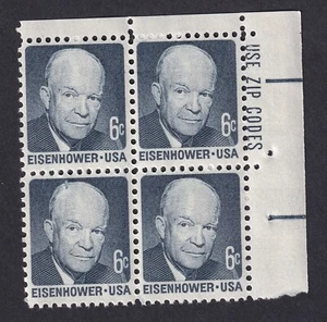 Scott #1393 Dwight Eisenhower Use Zip Codes Block of 4 Stamps - MNH - Picture 1 of 1