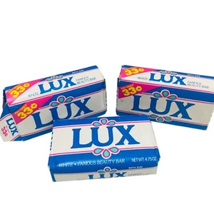 Lux White Famous Beauty Bar Soap 4.75 Oz Vintage Lot Of 3 Retro 80s Old Stock - Picture 1 of 1