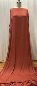100% Poly Stretch Satin Back Crepe Burnt Orange Color Fabric By The Yard 60 " W - Picture 1 of 7