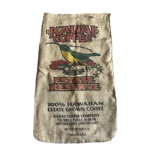 Kauai Burlap 2003 Estate Reserve 100% Hawaiian Estate Grown Coffee Bag 21”x38” - Picture 1 of 5