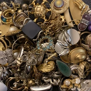 OHRRING Trödel Schmuck Konvolut - Vintage & Mod Gebrauchsspuren, Teile, Reparatur 1 Pfund - Bild 1 von 9